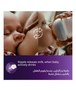 Philips Avent Glass Natural Response Baby Feeding Bottle 120Ml, 0M+, Slow Flow Nipple | No.1 Brand Recommended By Moms Worldwide | Natural Response Technology Mimics Breastfeeding | Uniquely Designed Nipple Releases Milk Only When Baby Drinks