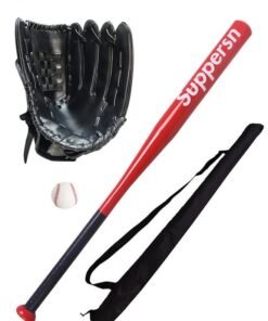 GROIC 25" Baseball Bat Set Glove & Baseballs, Alloy Steel 25" Training Bat Softball Bat, Durable Adult Handed Softball Fielding Glove with Balls, Outdoor Sports Training Practice Equipment