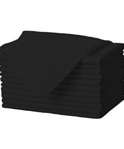 Gee Di Moda Cloth Napkins 17 x 17 Inch Black Dinner Napkins Set of 12 Soft Absorbent Washable Fabric Cloth Table Napkins with Hemmed Edges for Hotel Restaurant Holiday Parties Wedding