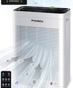PINREK Air Purifier for Home Large Room and Office, True HEPA Smart Air Filter with PM2.5 Intelligent Air Quality Sensor, Sleep Mode, Timer, Can filter formaldehyde, microorganisms，Removes Pollen, Allergy, Dust, Pet Hair