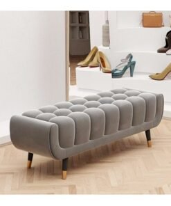 C&C Home Multifunction Light Luxury Bedroom Bed Stool European Style Ottomans Simple Nordic Home Comfortable Sofa Bench Living Room Clothing Store Cloakroom Sofa Stool 120x40x40 cm