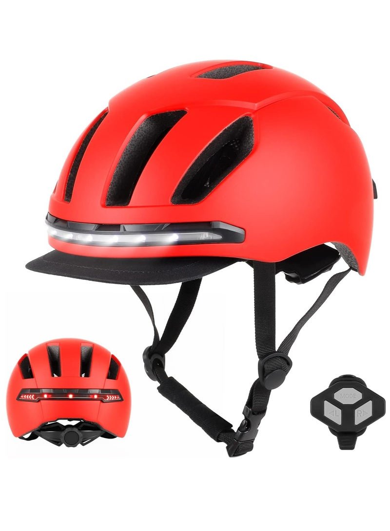 ULIP Smart Bicycle Helmet With Front Rear Led Light Detachable Visor And Lining For Adults Men Women Bike Skateboard Cycling Roller Scooter Commute