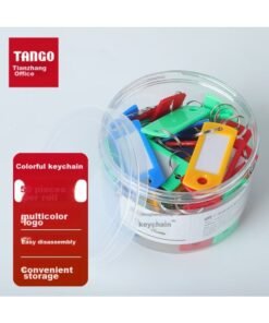 Tango Key Tags, Colorful Double-Hole Single-Sided, 50 Pieces/Tube, Four Colors, Pet Tube Packaging, Label Tags, Hotel Landlord Large Key, Customizable Classification Labels, Easy-To Key Tags