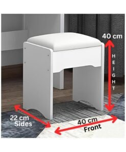 Alternative view of TRADE BAY Vanity Desk Chair Set with Mirror: Makeup Table with Stool Dressing Table with Storage Drawer Shelves Vanity Table with Lots Storage for Bedroom (White)