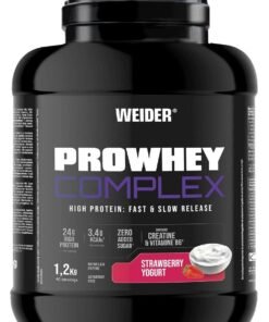 Weider Pro Whey Complex 1.2kg – Strawberry Yogurt Flavor | High-Protein Blend with Creatine, Glutamine & MCTs | Supports Muscle Growth & Recovery