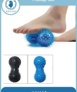 KHAJUL 2-Piece Deep Tissue Peanut Massage Balls for Rear Foot Plantar Fasciitis Full Body Muscle Therapy, Relieve Strength Exercise Body (Dark Blue + Black)