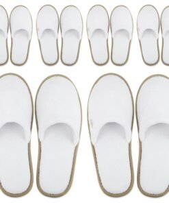BERGMAN KELLY Spa Slippers - Disposable Indoor House Slippers - Closed Toe for Men & Women - Bulk for Hotel Guests - Washable & Reusable for Travel & Wedding