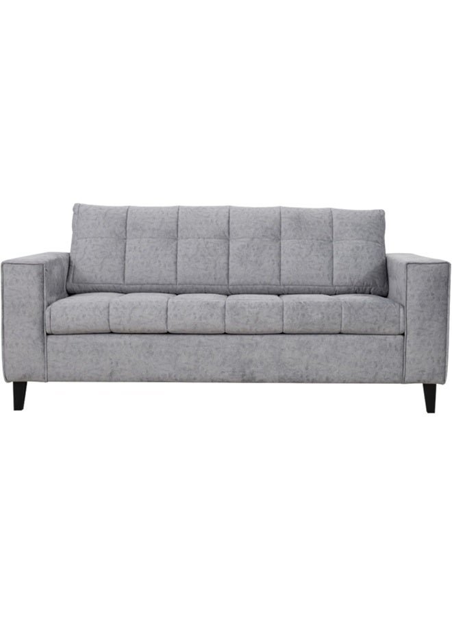 Ripple FURNITURE UAE Homes Modern 3-Seater Sofa, Grey Fabric, Tufted Back, Square Arms