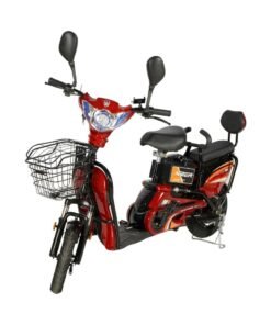 Aster Electrical Bike With Grocery Basket With Strong Battery Red Tyre Size 14 Red