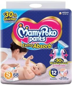 MamyPoko Pants Extra Absorb Baby Diapers, Small (S), 68 Count, 4-8 kg