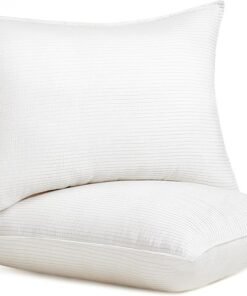 SONGMICS HOME Set of 2 Bed Pillows, Down Alternative Pillow, Standard Size Hotel Pillow, 26 x 20 Inches, Medium Firm Pillow, for Back, Stomach, Side Sleepers, Machine Washable, Cloud White