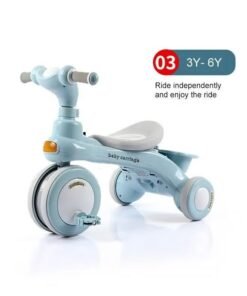 Arabest Children Bike, Kids Tricycle with Guardrail, Toddler 3 Wheel Stroller for Boys and Girls Ages 1-6 Years Blue - Image 3