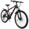 ENDLESS  High Carbon Steel Mountain Bike|17 Inch Frame Size | 27.5 Inch Wheel Size | 21 Speed Shimano Gear | Dual Disc Brakes | Bike For Men & Women | Black Red Color