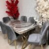 LHFHOMT 7 Seater Dining Room Sets 1 Table With 6 Chairs (160 x 80 x 70 cm) dining Table Sets