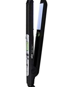 BRAUN Satin Hair 7, IONTEC Hair Straightener with Active Ions, NanoGlide Ceramic Plates, 15 Temperature Settings, Cool Tip, Auto Shut-Off, For Precision Styling with Shine - BRST710SDE Black/Silver