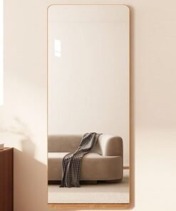 keke Antique-Style Solid Wood Frame Full-Length Wall-Mounted & Floor-Standing Full-Body Mirror for Bedroom & Living Room