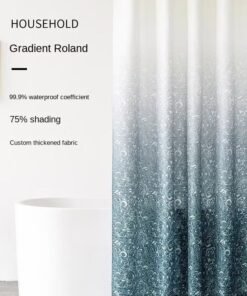 JoyousSto Gradient Shower Curtain For Bathroom - Decorative Roland Shower Liner - Household Printed Shower Curtain Set With Hooks - Bath Curtain 200W x 200H