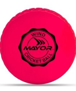 Mayor Cricket Wind Ball for Indoor & Outdoor Street Cricket Rubber Ball (Pink)
