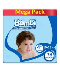 Sanita Bambi Size 4+, Large+, 10-18 Kg, Mega Pack, 78 Diapers