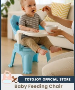 TOTOJOY Baby Small Chair Feeding Chair with Detachable Food Tray Portable and Lightweight Booster Seat for Toddlers Easy to Carry Mini Chair with Cushioned Cartoon Seat and Back Support Comfortable Seat Feeding Chair Small Stool for Babies Toddlers 3+ Years