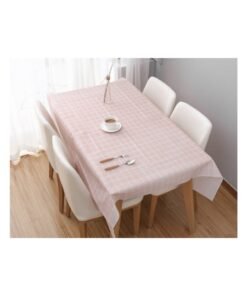 Disposable PVC Plastic Coffee Table Restaurant Tablecloth White Plaid Hotel Party Supplies Rectangular Tablecloth Wholesale-Color:Pink-Specifications:137*180CM