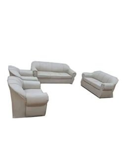 Maharat Al Bahar 7 Seat Faux Leather Sofa -3+2+1+1- for Living Room, Beige