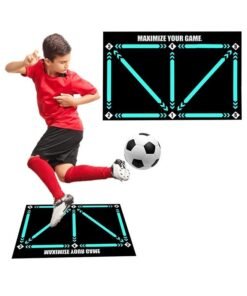 fdsport Soccer training mat, Dribble Silent Sports Auxiliary Props, Football Door Mat Anti-Skid Carpet for Corner Football Field Ground, Training Pace Ball Control Player Equipment (60 X 90CM)