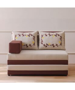 DANUBE HOME Arabian Majlis Sofa | 2-Seater Outdoor Sofa | Fabric Upholstered Garden Furniture | Modern Design Lounge Sofa | Outdoor Seating Chair For Patio Lawn Garden-Brown