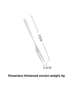 Hotel Supplies Stainless Steel Fruit Fork Moon Cake Fork Dessert Fork Two-tooth Fruit Fork Cake Fork Summer-Color:Two-finger Fork Thickening