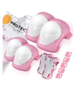 SOLARAE Kids/Teenager Protective Gear, 3-15 Years Knee Pads and Elbow Pads, 6 in 1 Set with Wrist Guard and Adjustable Strap for Rollerblading Skateboard Cycling Skating Bike Scooter