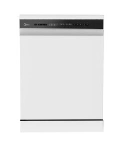 Midea Smart Freestanding Dishwasher, 14 Place Settings, 8 Programs, Wi-Fi, Delay Start & Half Load Function, Silent & High Energy Efficient, Rapid Wash, Child Lock, Self Cleaning WQP14-W7633CW White