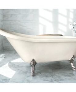 Freestanding acrylic bathtub with silver leg
