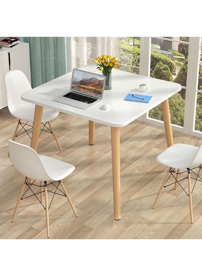 Dining Table, Small Table with Wooden Legs for Kitchen Dining Room, Simple Leisure Side Coffee Table for Small Room, 80 * 80cm (Square)