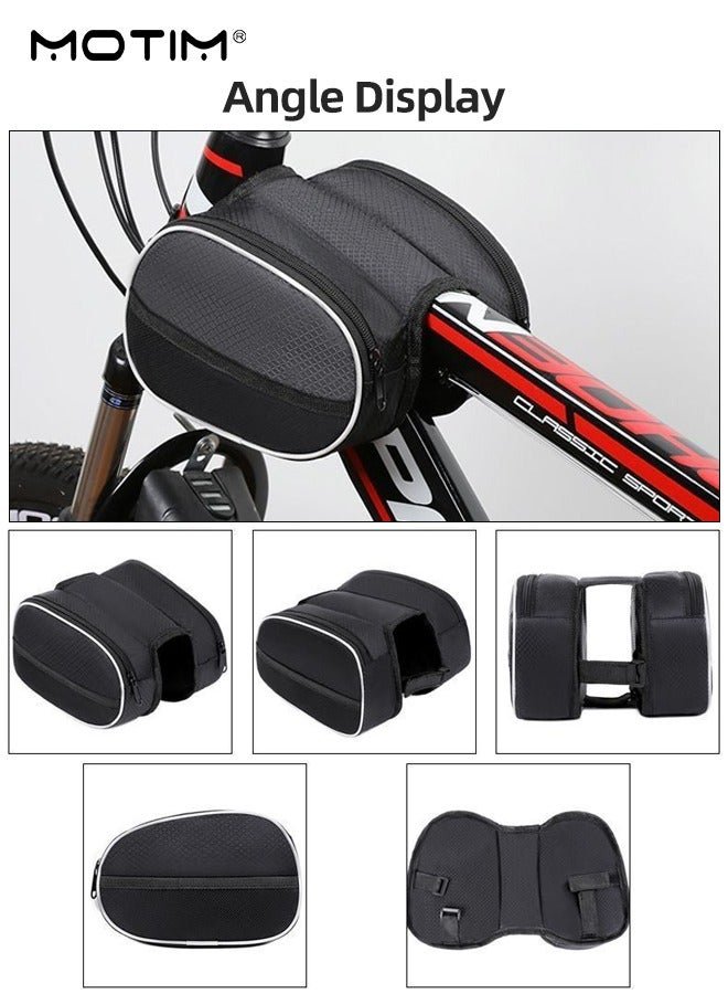 Motim Bike Frame Storage Bag, Bike Triangle Bag Bicycle Bag with Two Side Pockets, Under Seat Tool Accessories Pouch for MTB Road Cycling Accessories - Image 5