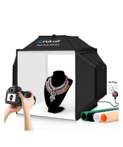 PULUZ Upgrade Light Box & Soft Box 40cm 16"x16" Inches  Professional Shooting Tent with 480 LED Lights Photo Studio Light Box Photography with 4 Color PVC Backdrops for Jewelry and Product Photography