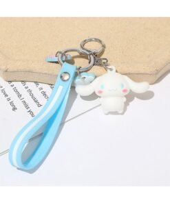 Unique Cute Kawaii Accessories Anime Keychain Adorable Key chain Keyring Handbag Cinnamoroll Keychain(Blue)