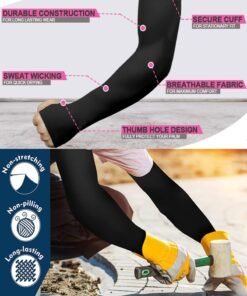 Arabest UV Sun Protection Arm Sleeves, UPF 50 Sports Cooling Arm Compression Sleeves for Men Women Teenager, 3pairs - Image 5