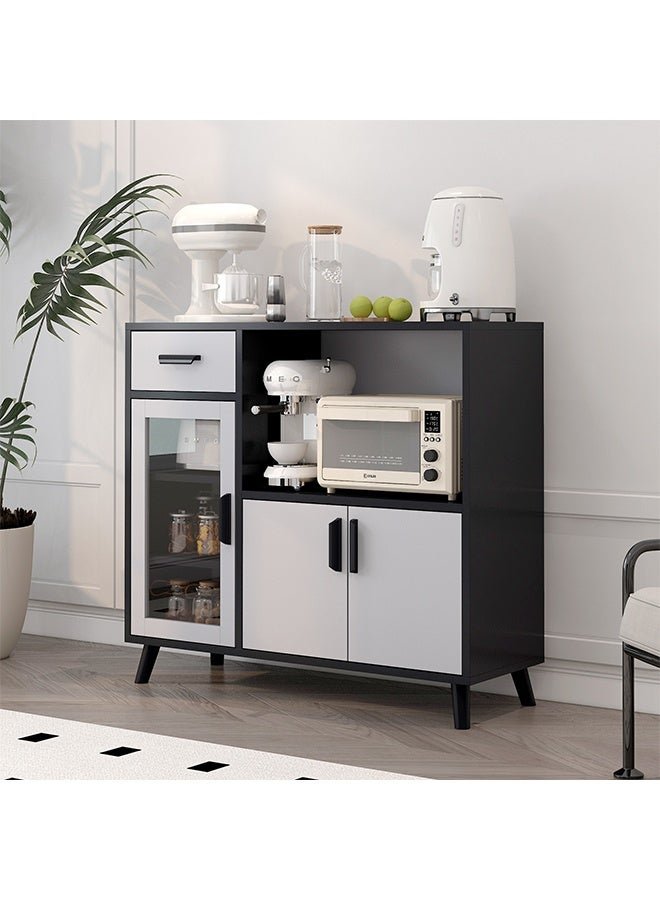 Modern Simple Sideboard Storage Cabinet Large Capacity Dustproof Cutlery Cabinet Home Storage Cabinet with Drawers Cabinets and Open Compartments