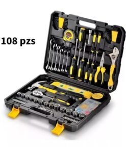 KINGMAZI Small Household Mechanic Tool Set - 108 Piece Tool Box Set, Basic Home Tool Kit, Car Tool Set, Mechanic Hand Tool Kit, Tool Kit for Home