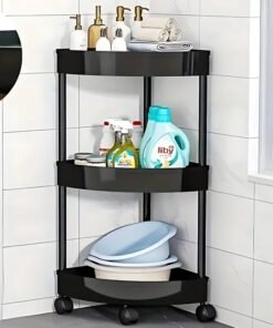 RACK STORE Bathroom Corner Shelf, Corner Rack for kitchen, 3 Tier Plastic Storage Organizer