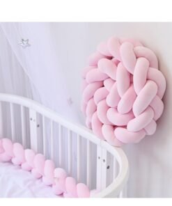 SISGL Twist Weaving 3 Strands Of Woven Strips Knotted Baby Anti-Collision Bed Surround Pure Color Weaving Knot For Infant Room Decor Crib Protector Newborn Baby Bed Bumper Bedding Accessories