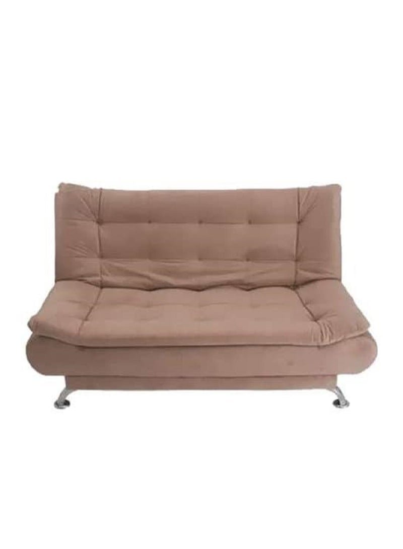 Ripple FURNITURE 3 Seater Casual Velvet Sofa Bed Beige 190X120X40