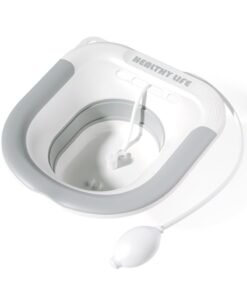 MileMelo Sitz Bath - Steam Chair Above The Toilet Folding Sitz Bath for Soaking By Chair in Front of The Toilet - Perineal Bath for Hemorrhoidal Relief, Pregnant women, Elderly (Grey)