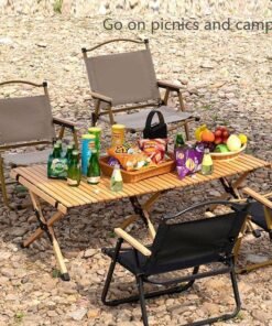 JCB CHIC Portable Folding Outdoor Camping Chair  Beige - Image 3