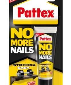 Pattex No More Nails Strong & Easy, Heavy-Duty Mounting Adhesive, Strong Glue For Wood, Ceramic, Metal & More, White Instant Grab Adhesive Tube 50G Clear
