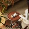 XiuWoo Vintage Rolling Side Table with Storage Mobile Square End Table on Wheels for Living Room, Sofa, Couch, Coffee Cart Industrial Retro Tea Cart for Home, Office, and Kitchen