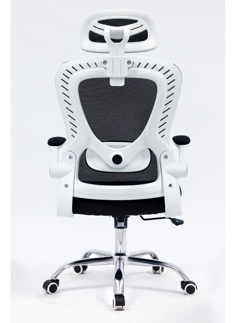 Multi Home Furniture Modern Office Desk Computer Chair High Back Breathable Mesh With Headrest Wheels And Armrests MH-6039-Black - Image 3
