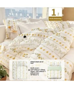 Disposable Bed Sheet Quilt Cover Pillowcase Bed Hat Four-piece Set Double Dirty-isolating Household Winter Extra-large Thickened Hotel Supplies-Color:Nuanyang [three-piece Fitted Sheet Set 1 Pack] Non-slip And Non-slip, Two Pairs Of Socks Will Be Given As A Gift If You Buy It