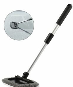 GROIC Windshield Cleaning Tool, Microfiber Car Window Cleaner with 2 Reusable Washable Microfiber Pads and Extendable Handle Auto Inside Glass Wiper Kit, Car Window Cleaner
