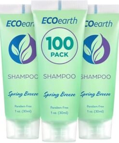 EcoEarth TRAVEL SIZE HOTEL SHAMPOO (1 FL OZ, 100 PACK, SPRING BREEZE), DELIGHT YOUR GUESTS WITH REVITALIZING AND REFRESHING SHAMPOO FOR GUEST HOSPITALITY, SMALL SIZE LUXURY SHAMPOO IN BULK